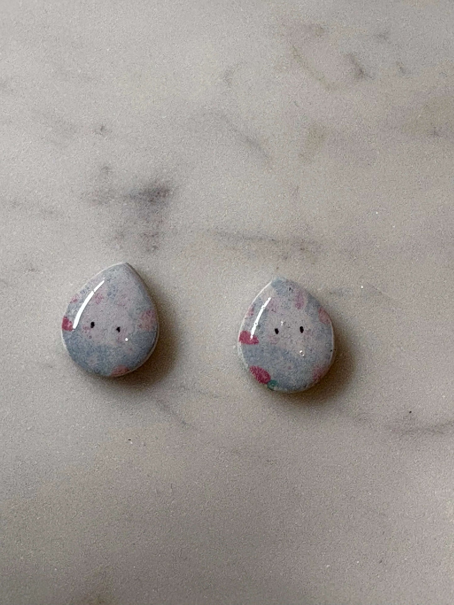Easter Transfer Teardrop Stud