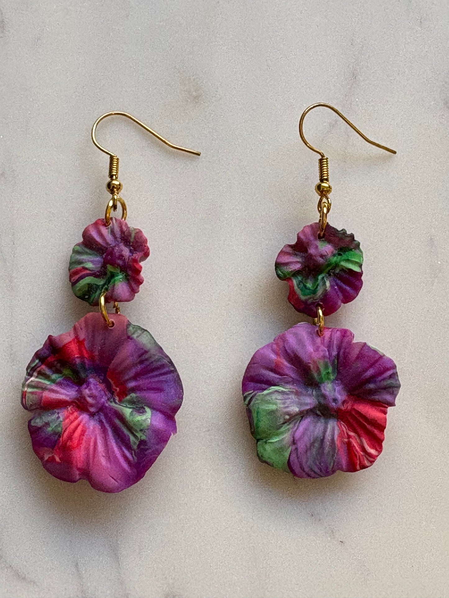 Mother’s Day – Wildfire Dream - Cluster Dangle Hoop Earrings