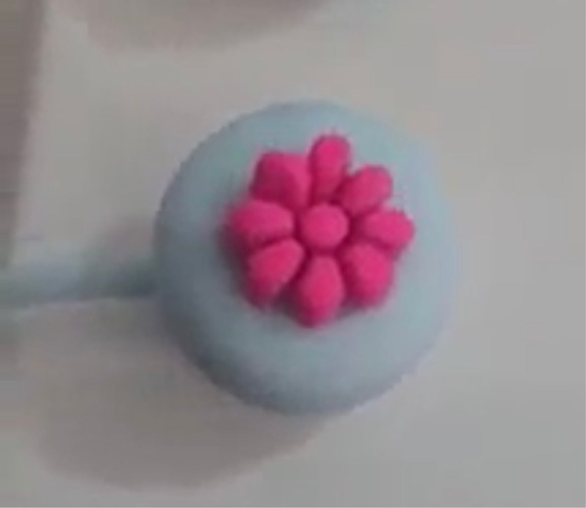 Thick Straw Cover Cap - Hot Pink Mini Flower