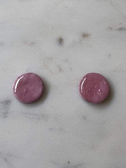 Soft Pink Shimmer Round Stud