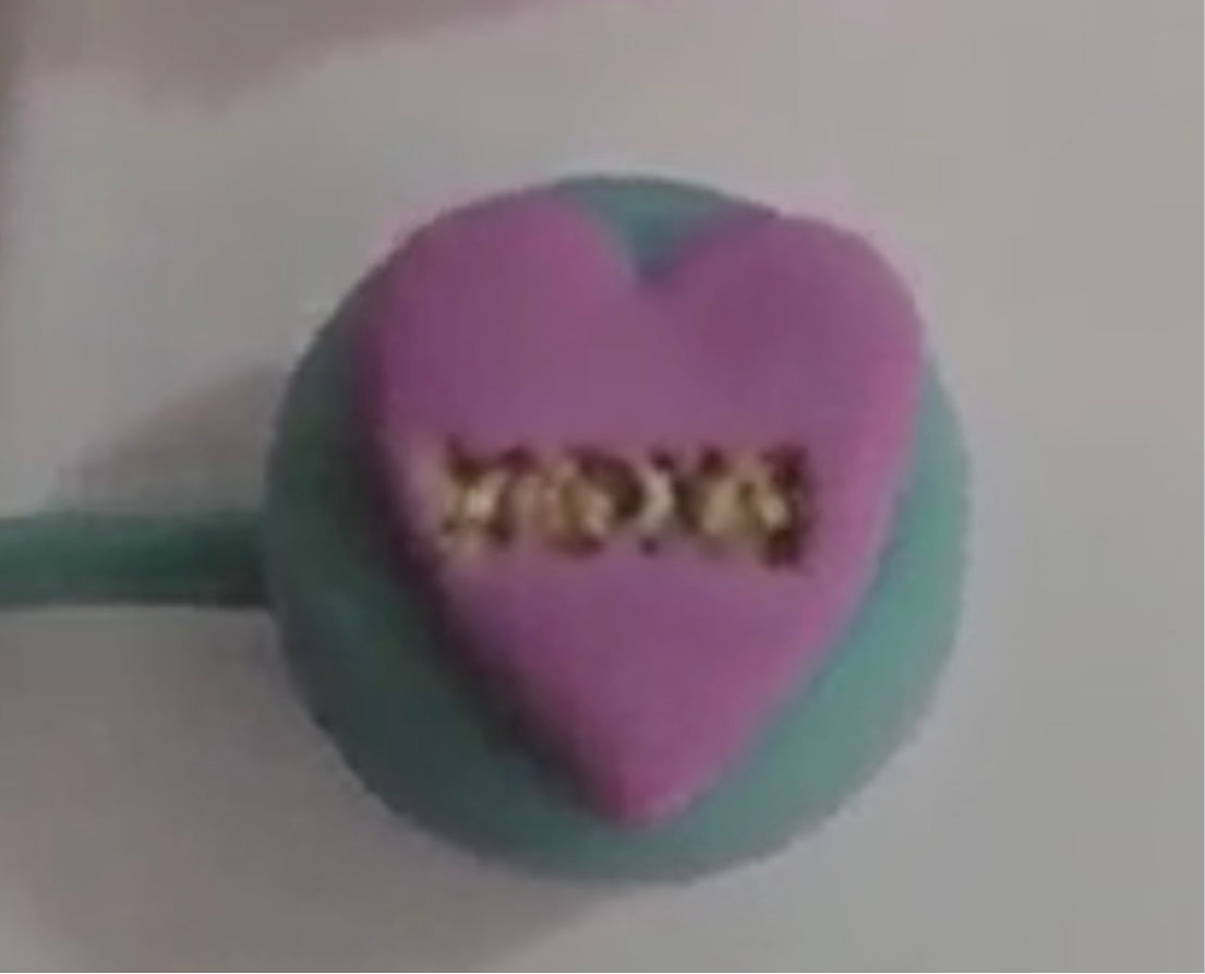 Thick Straw Cover Caps - Light Maeve Heart with XOXO