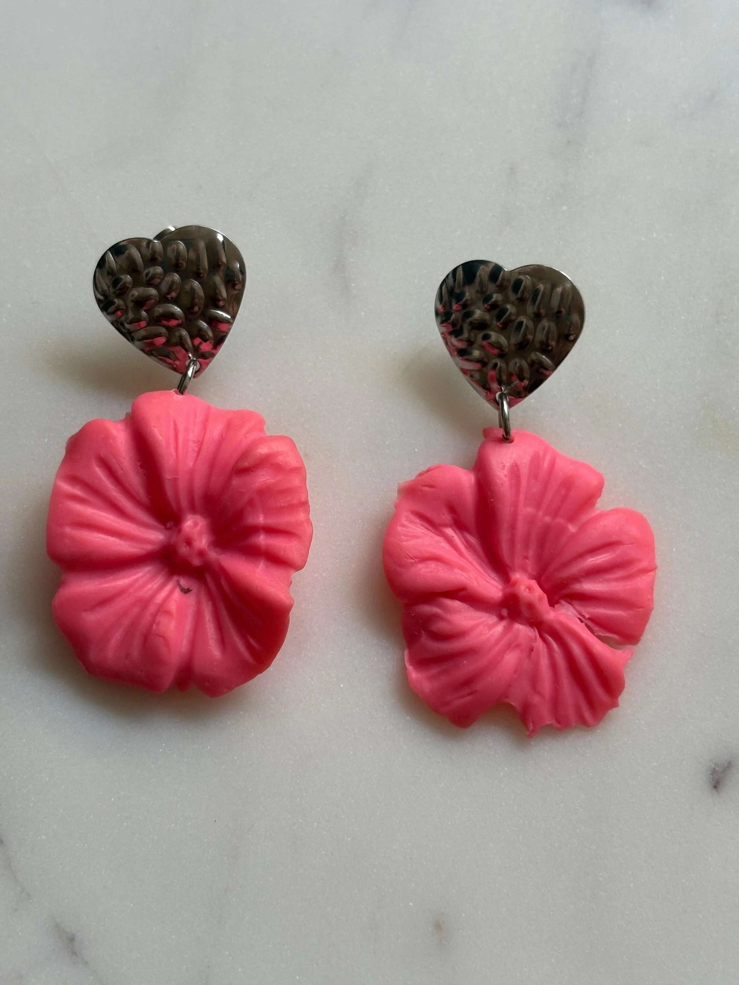 Mother’s Day – Blooming Heart – Blush Cluster - Silver Stud Earrings