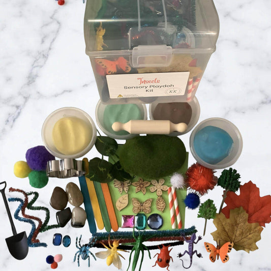 Insects Sensory Playdough Kit with colorful playdough, tools, and sensory materials for creative play.