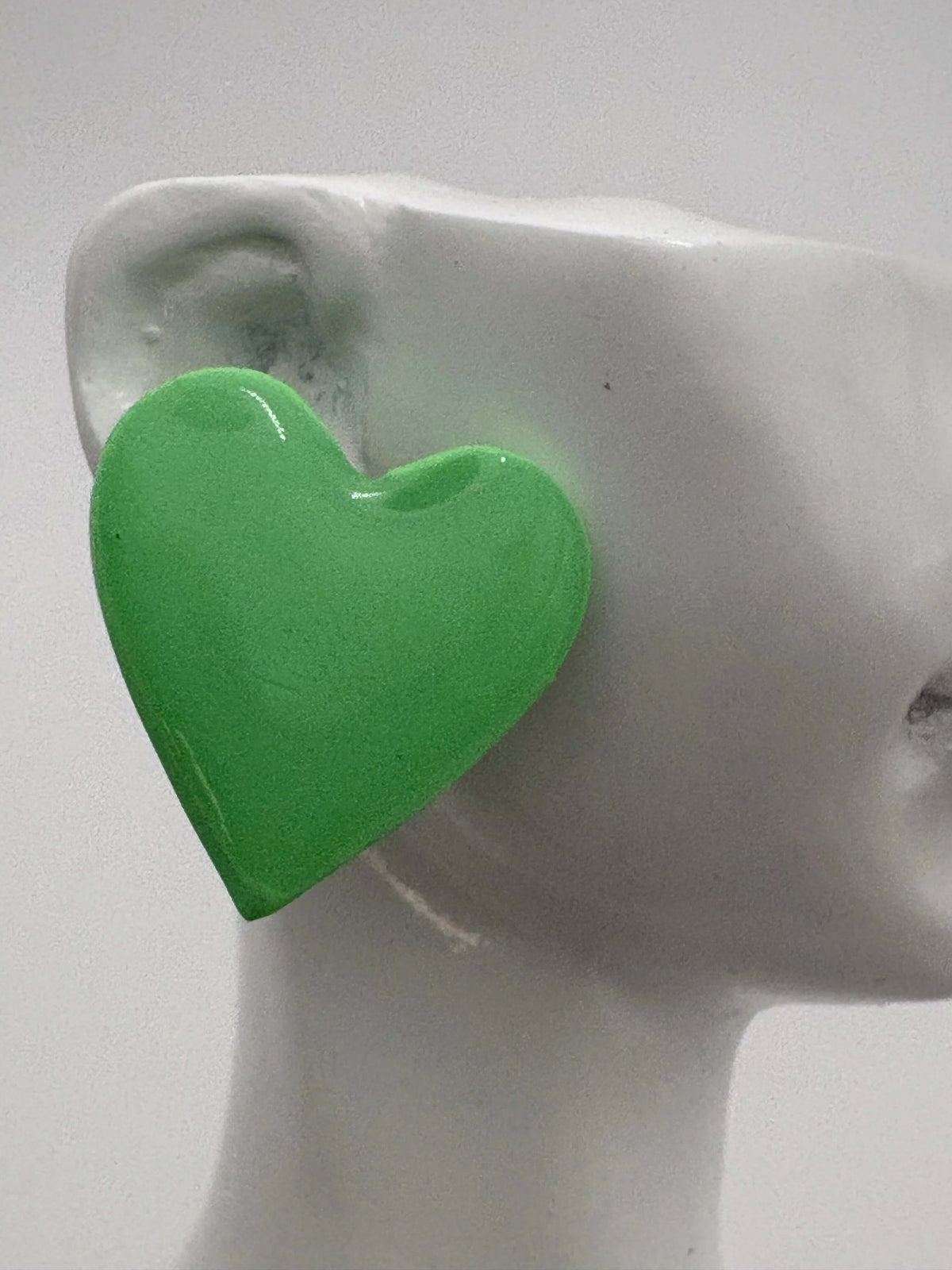 Pale Green Heart Rose Gold Stud - Krafty Kat