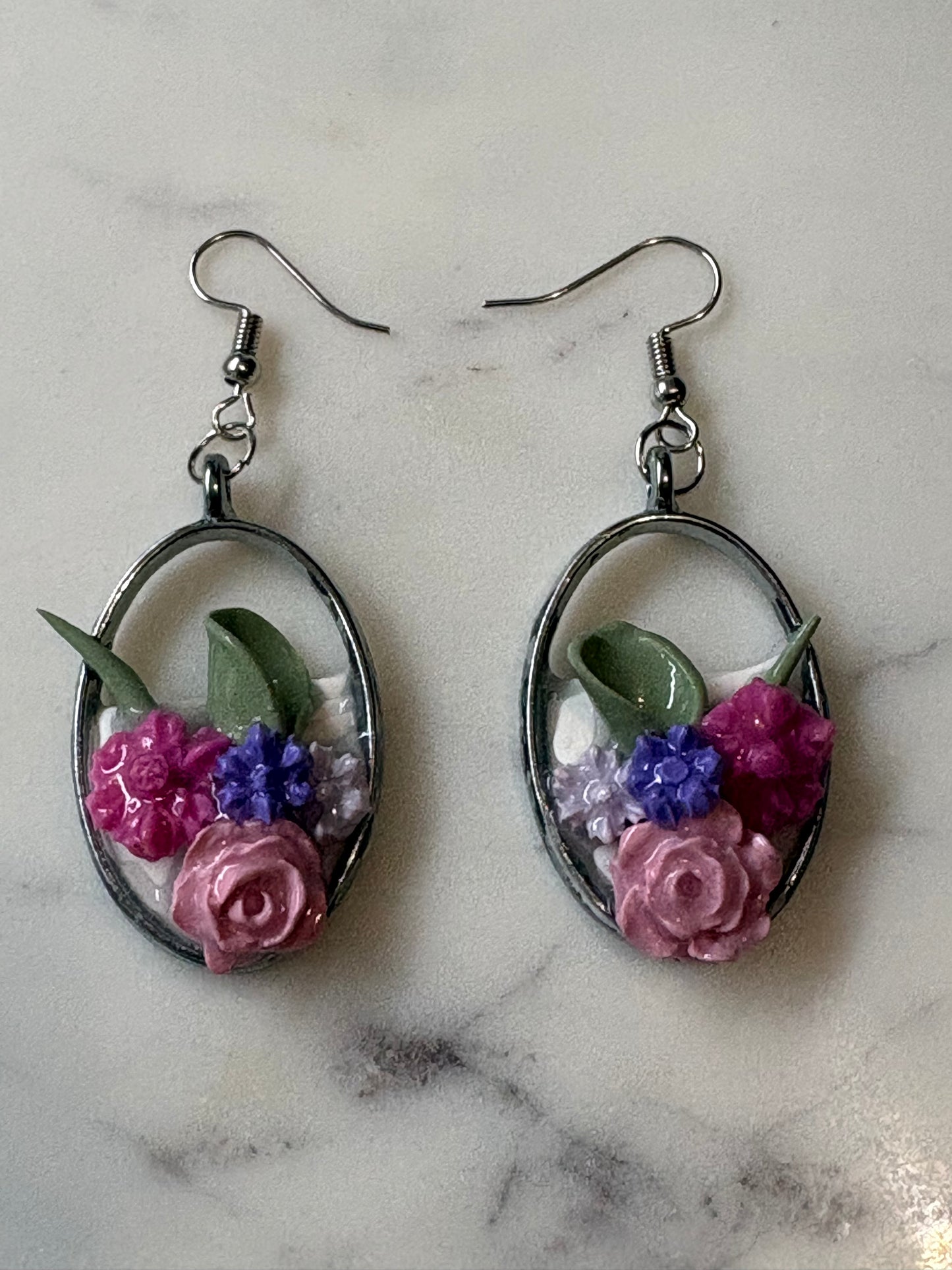 Mother’s Day – Petal Drop – Morning Garden - Silver Dangle Earrings