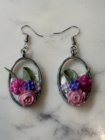 Mother’s Day – Petal Drop – Morning Garden - Silver Dangle Earrings