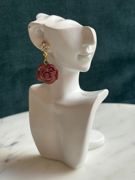 Mother’s Day - Evening Rose - Round Crystal Stud Earrings