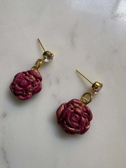 Mother’s Day - Evening Rose - Round Crystal Stud Earrings