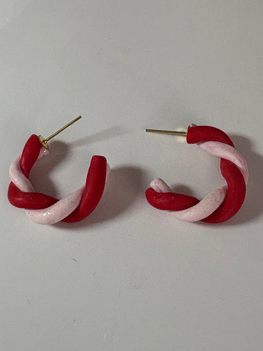 Christmas Twisted Circle Studs