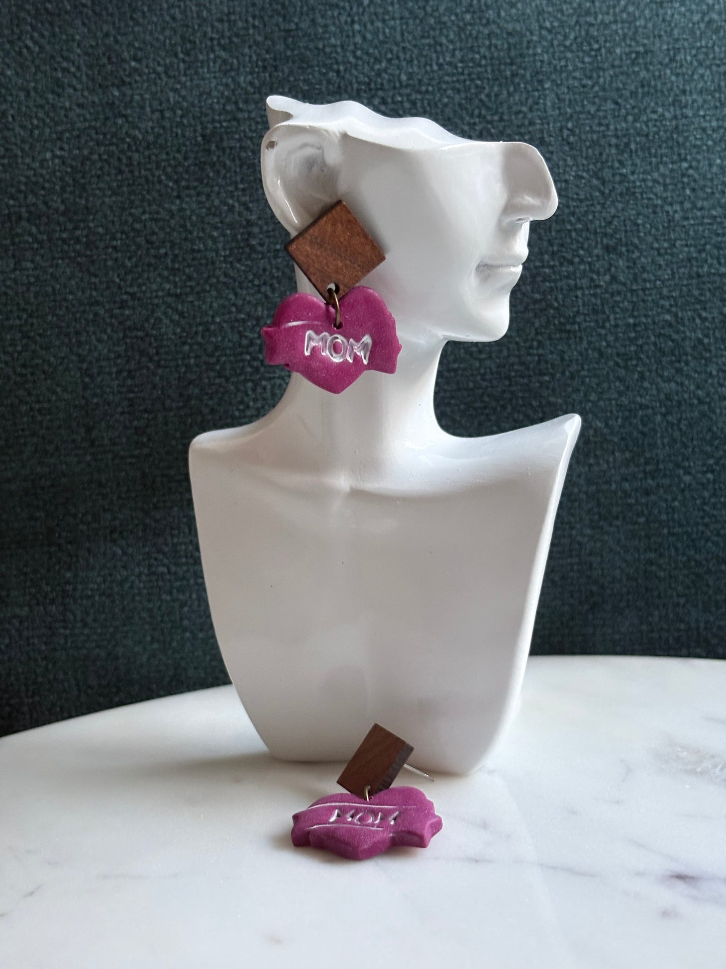 Mother’s Day – Mumma Love (Plum) - Dangle Earrings