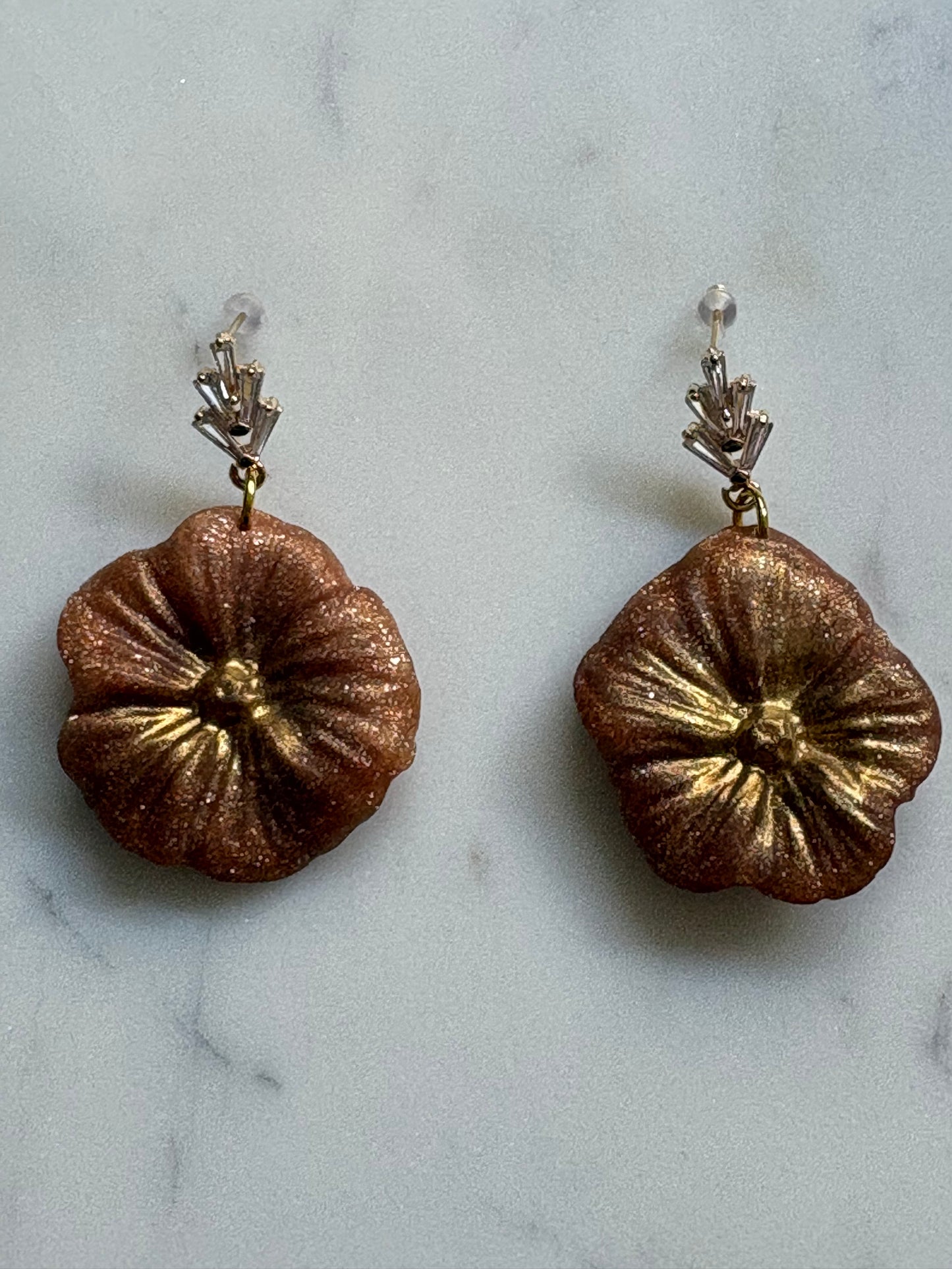 Mother’s Day – Little Bloom – Golden Cluster - Crystal Stud Earrings