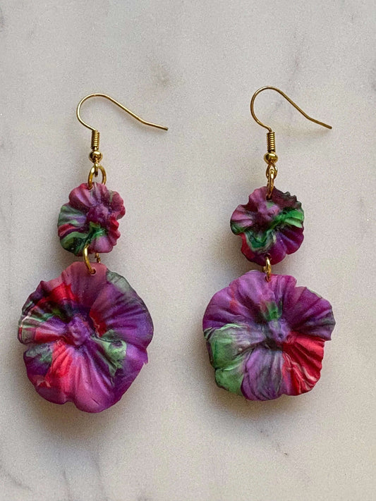 Mother’s Day – Wildfire Dream - Cluster Dangle Hoop Earrings