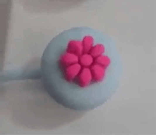 Thick Straw Cover Cap - Hot Pink Mini Flower