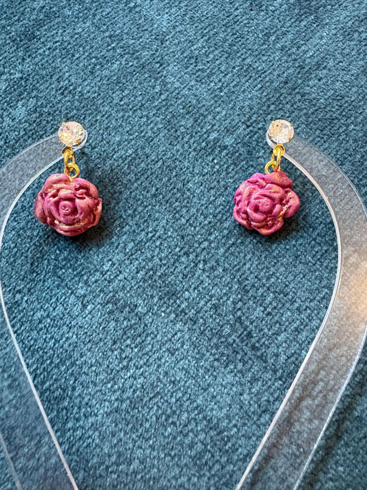 Mother’s Day - Evening Rose - Round Crystal Stud Earrings