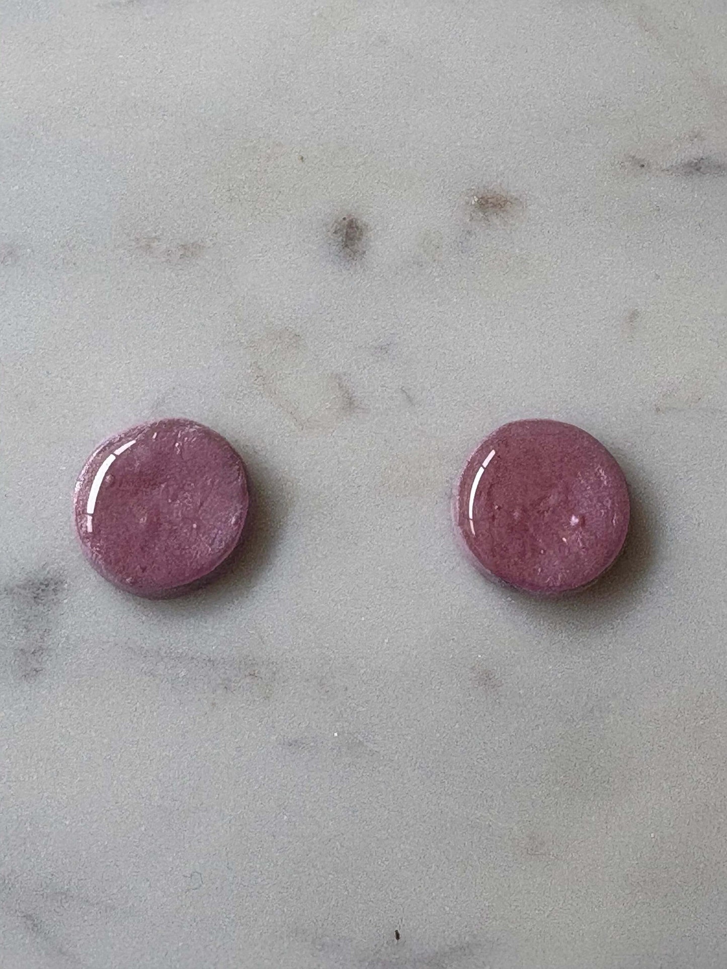 Soft Pink Shimmer Round Stud