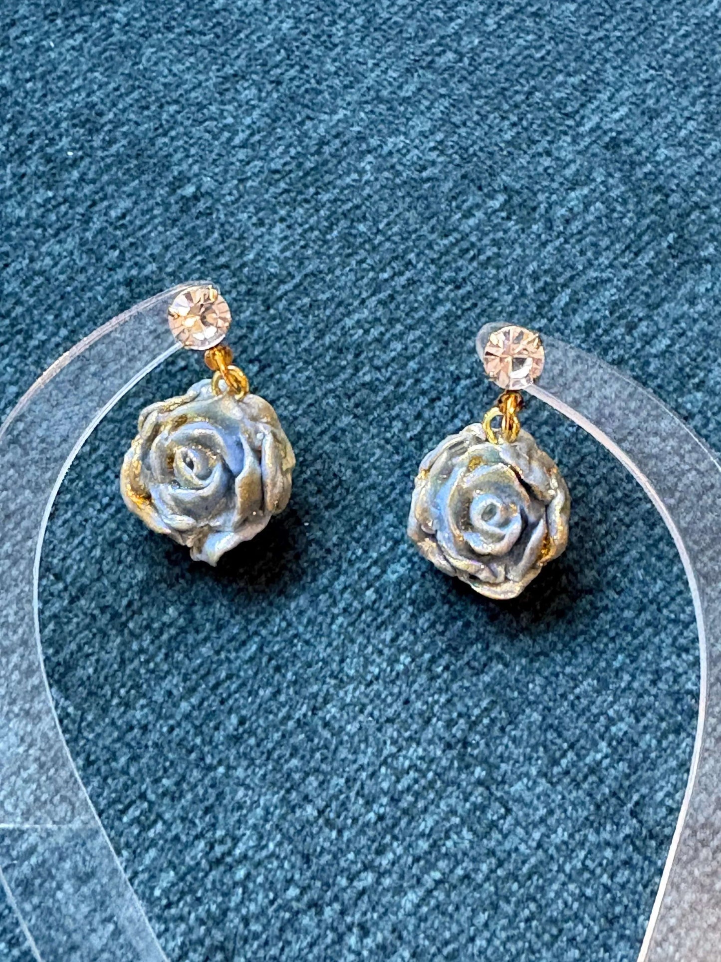 Mother’s Day – Morning Rose - Round Crystal Stud Earrings