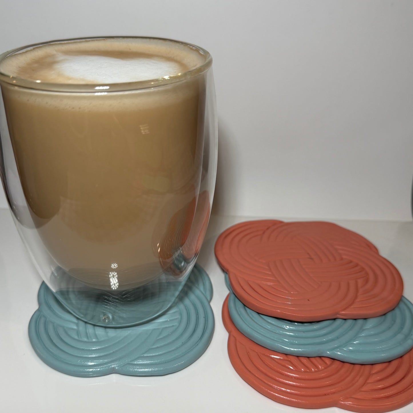 Sky Blue Woven Coasters