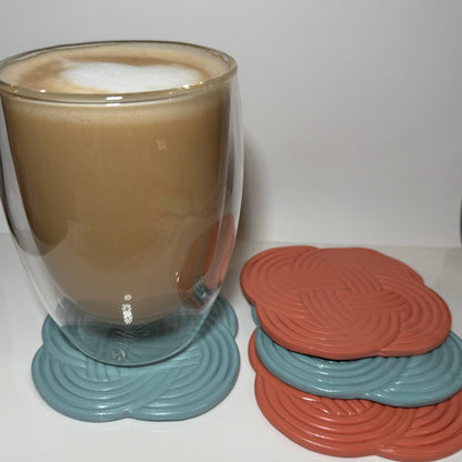 Sky Blue Woven Coasters