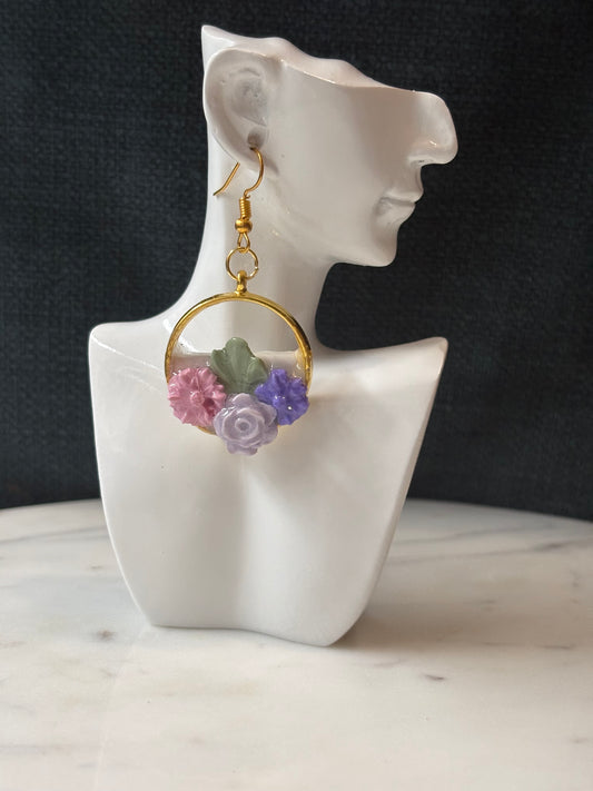 Mother’s Day – Bloom Drop – Cottage Garden - Gold Dangle Earrings