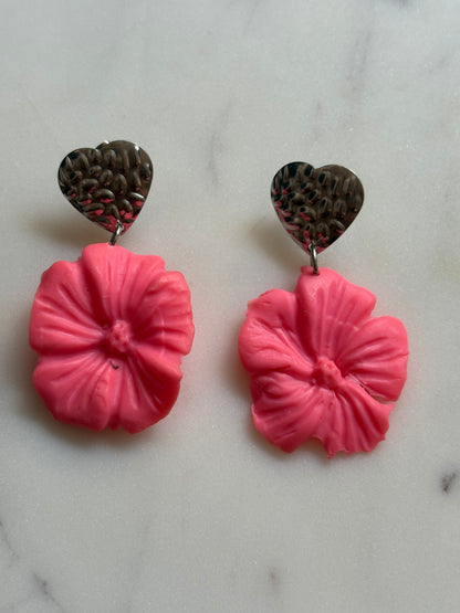 Mother’s Day – Blooming Heart – Blush Cluster - Silver Stud Earrings