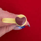 Mini Maroon Heart Thin Lemon Straw Cover Cap