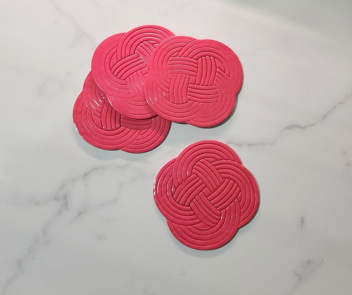 Fushia Pink Woven Coasters
