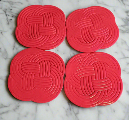 Fushia Pink Woven Coasters