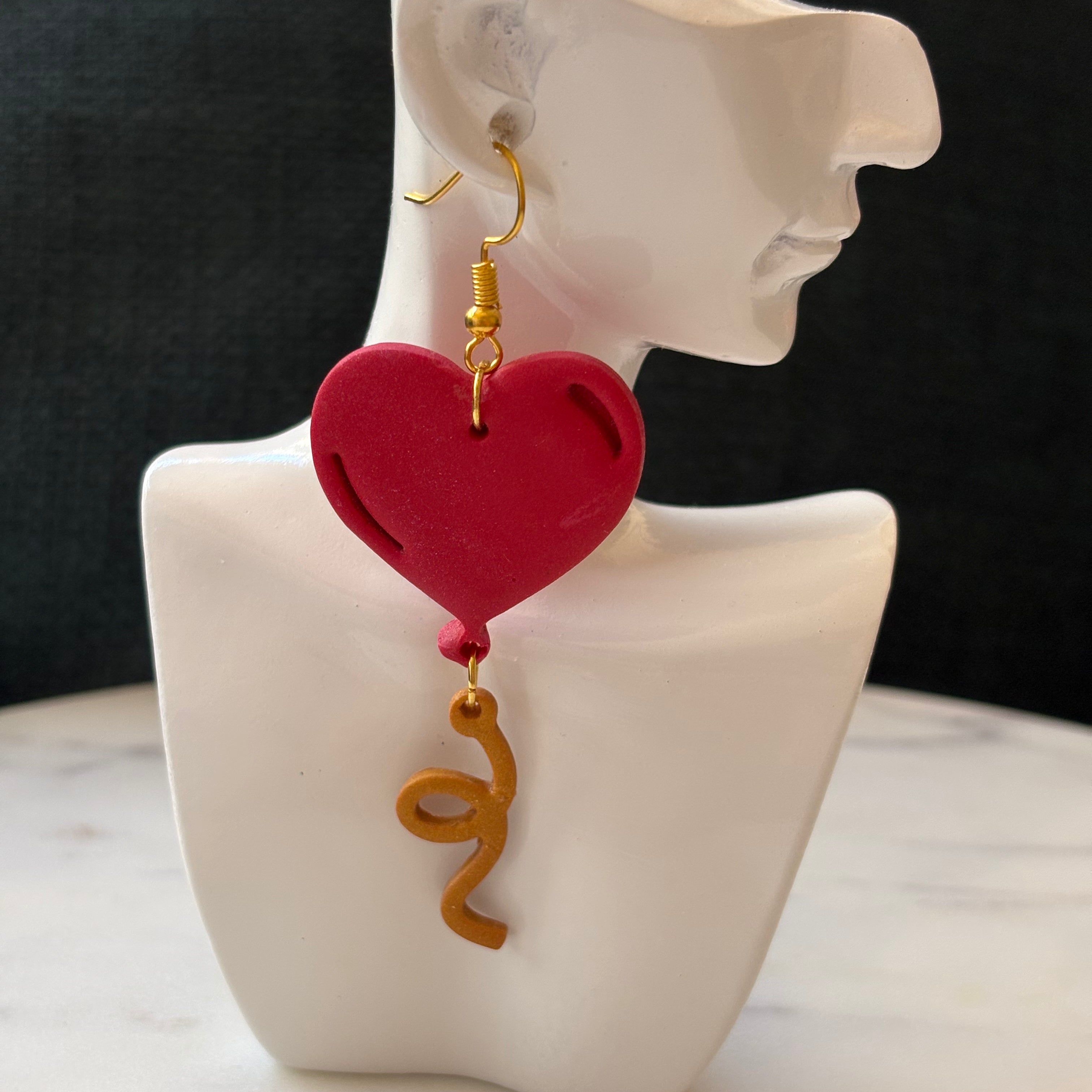 Balloon Heart Hook Earrings