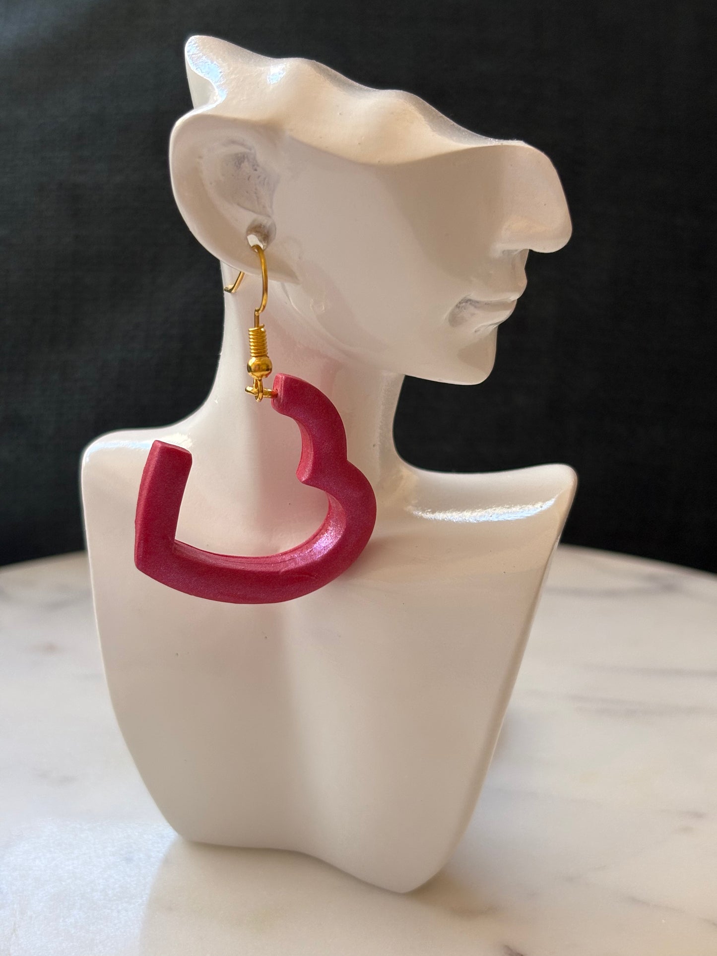 Open Heart Hook Earrings