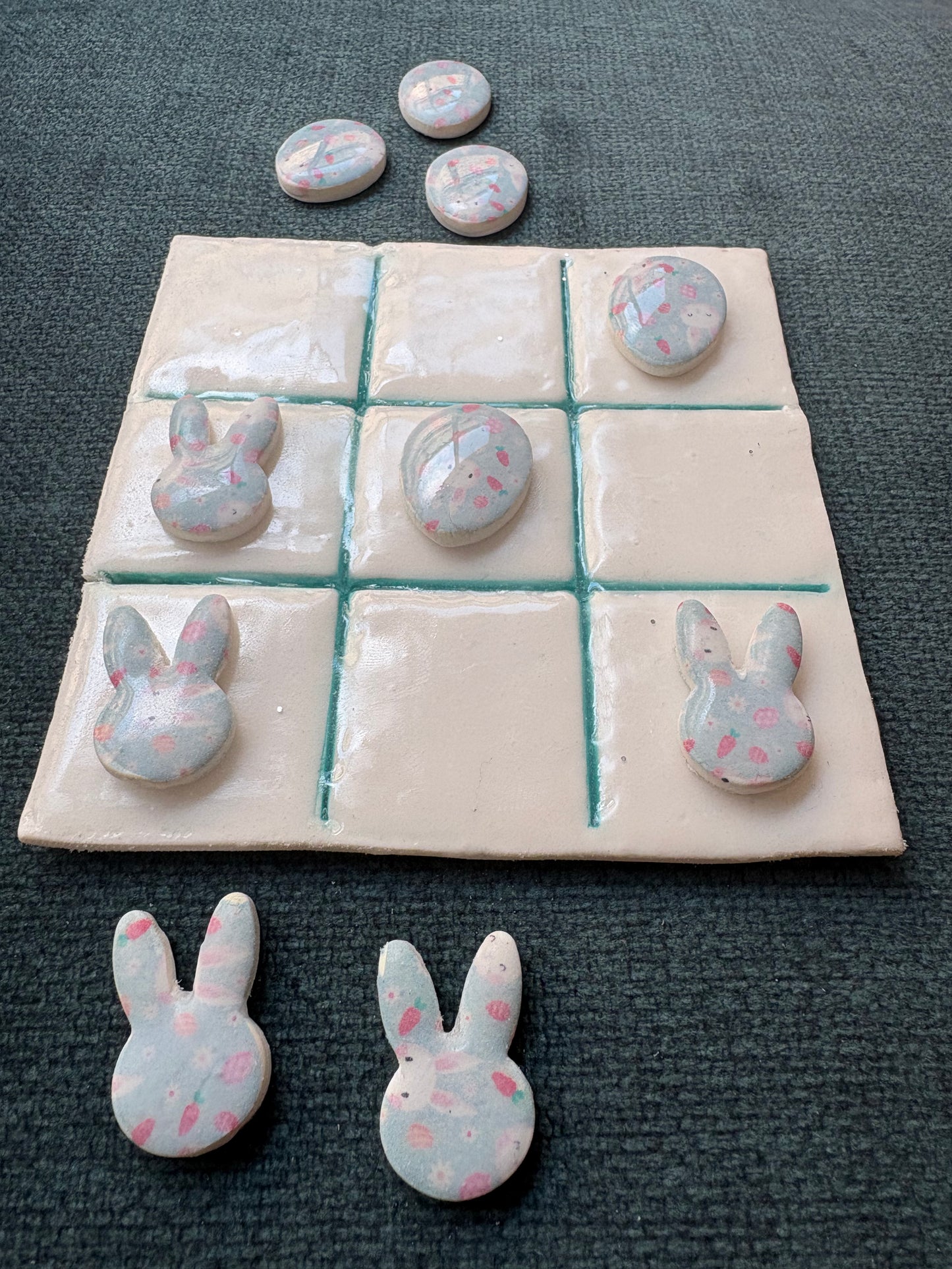 🐰 Easter Bunny Tic Tac Toe Set