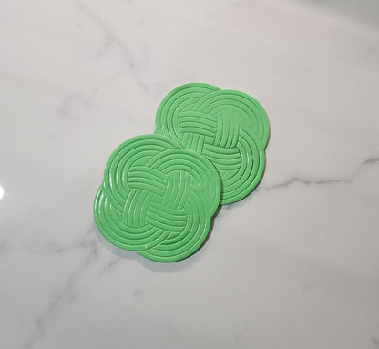 Pale Green Woven Coasters