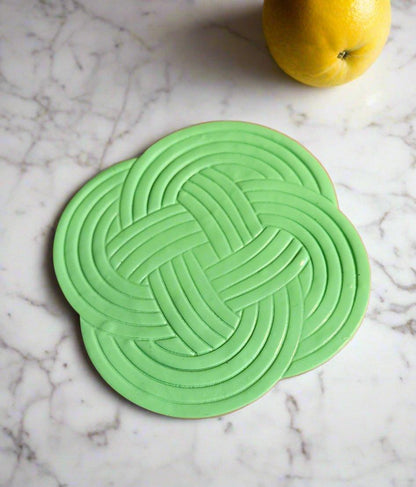 Pale Green Woven Coasters