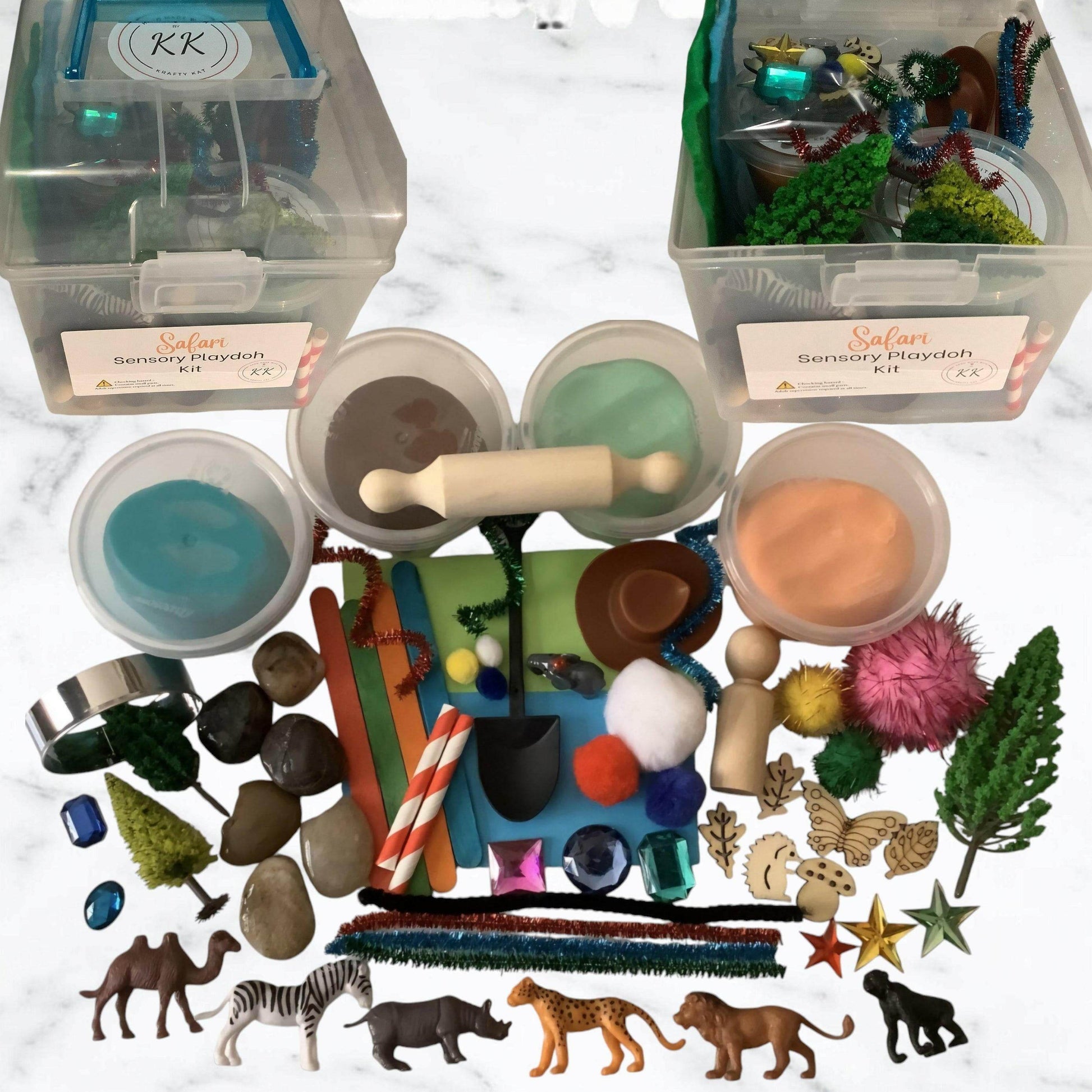 Safari Sensory Playdoh Kit - Krafty Kat