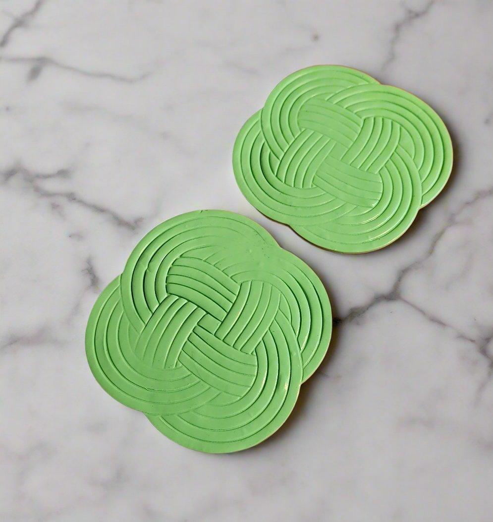 Pale Green Woven Coasters