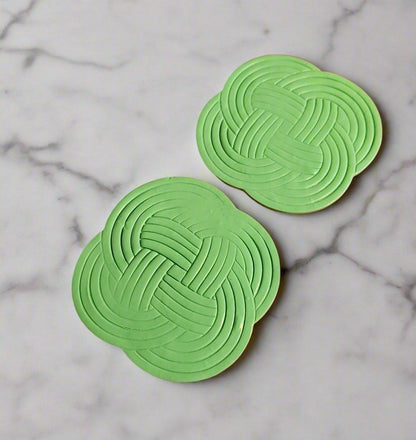Pale Green Woven Coasters