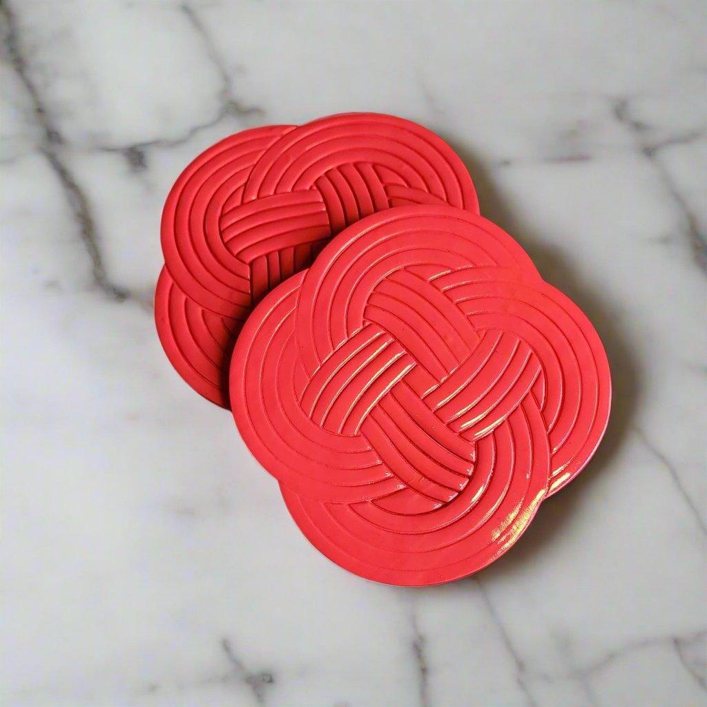 Fushia Pink Woven Coasters