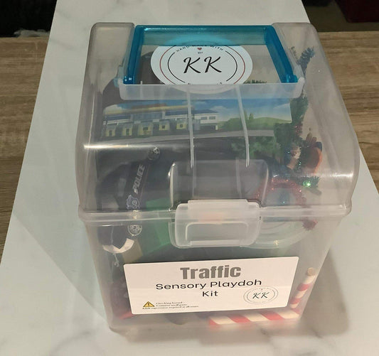 Closed allergen-free Traffic Sensory Playdoh Kit