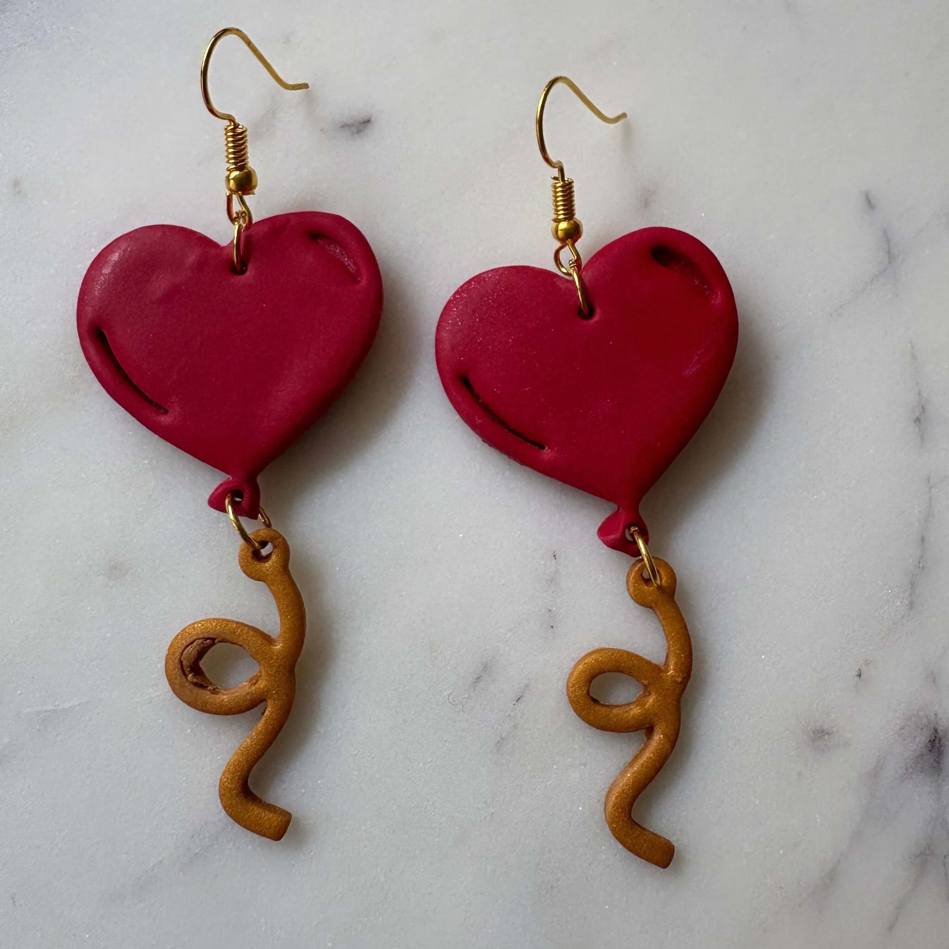 Balloon Heart Hook Earrings - Krafty Kat