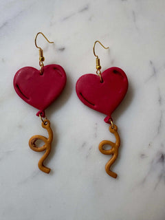 Balloon Heart Hook Earrings - Krafty Kat