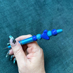 Blue Beaded Heart Pen - Krafty Kat
