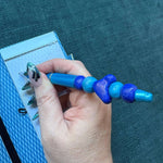 Blue Beaded Heart Pen - Krafty Kat