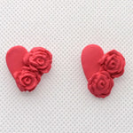 Blush Pink Heart with Roses Rose Gold Stud - Krafty Kat