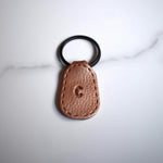 Bronze Gold Imprinted ‘C’ Leather-Look Gunmetal Keyring - Krafty Kat
