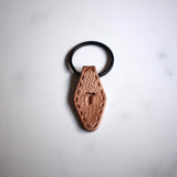 Bronze Gold Imprinted ‘T’ Leather-Look Gunmetal Keyring - Krafty Kat