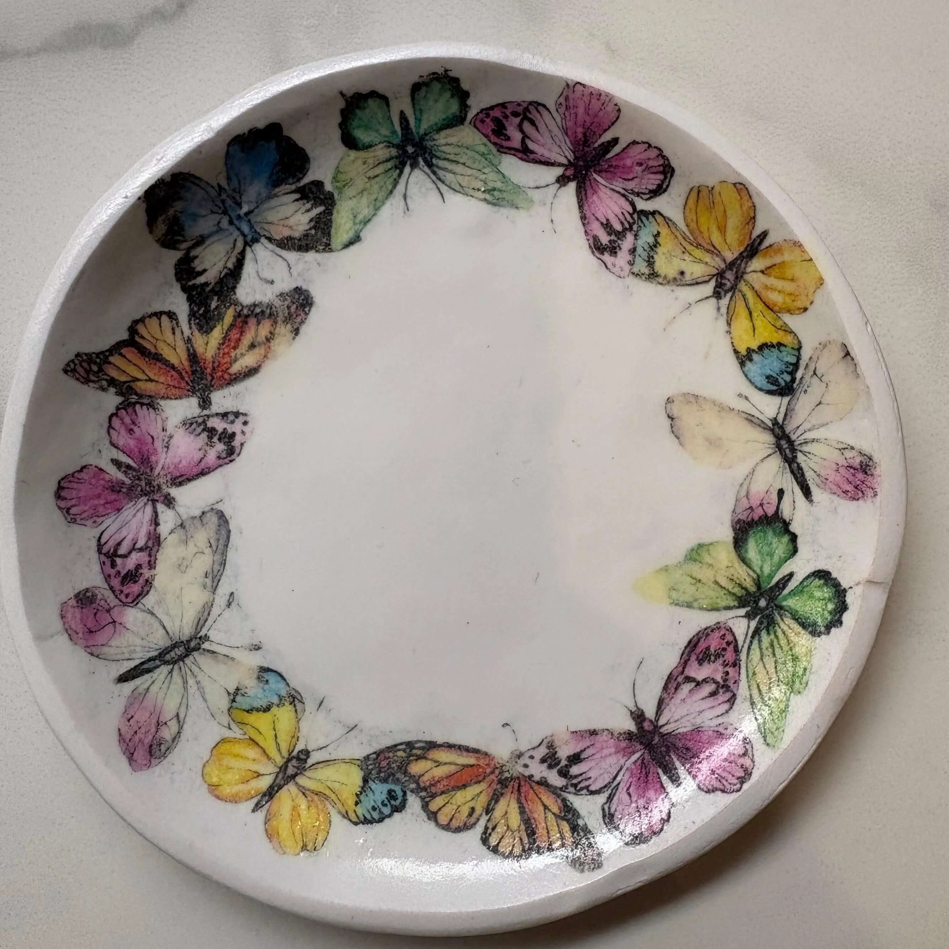 Butterfly Transfer Trinket Tray - Krafty Kat