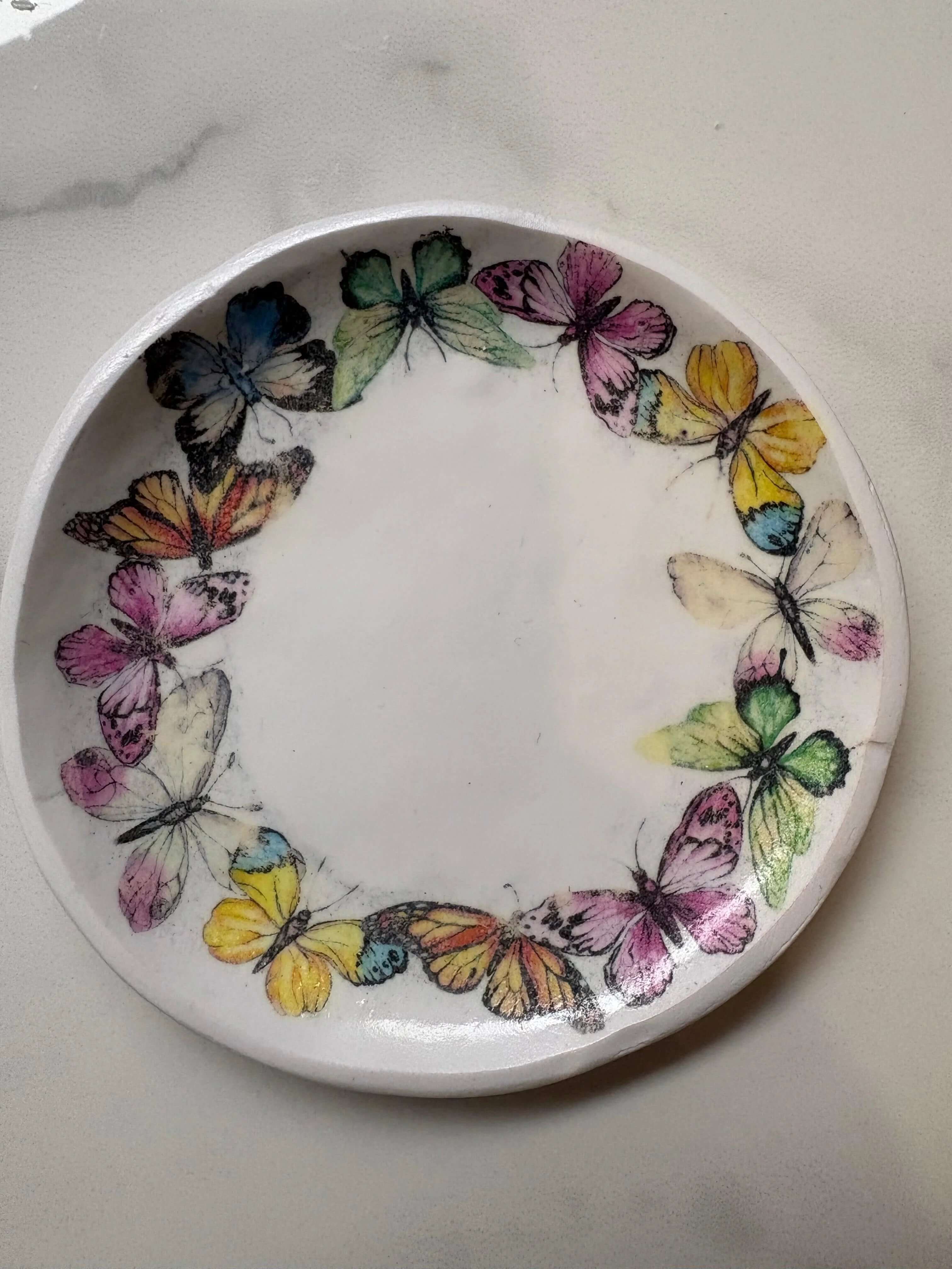 Butterfly Transfer Trinket Tray - Krafty Kat