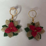 Christmas Poinsettia Dangle Studs - Krafty Kat