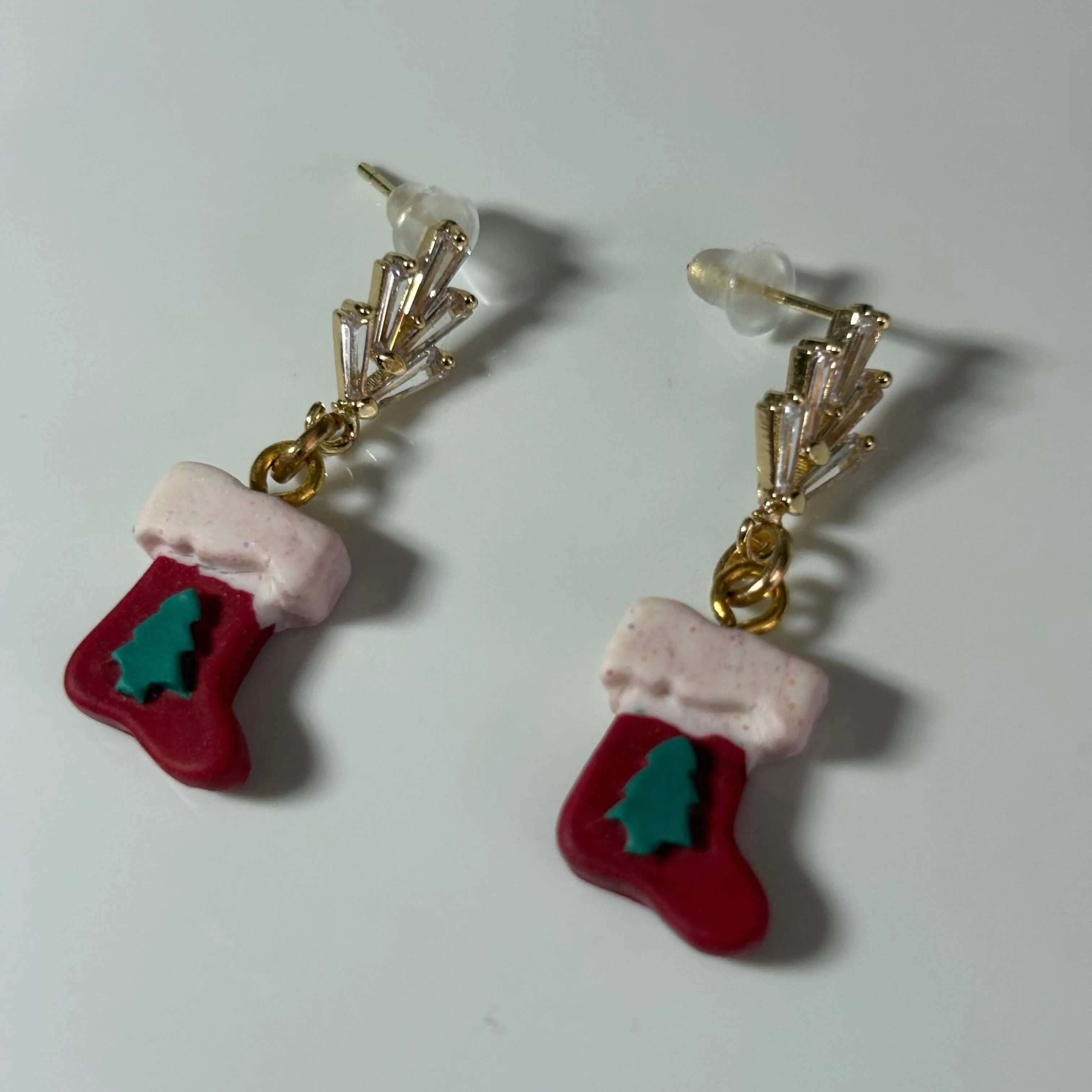 Christmas Stocking Earring - Krafty Kat