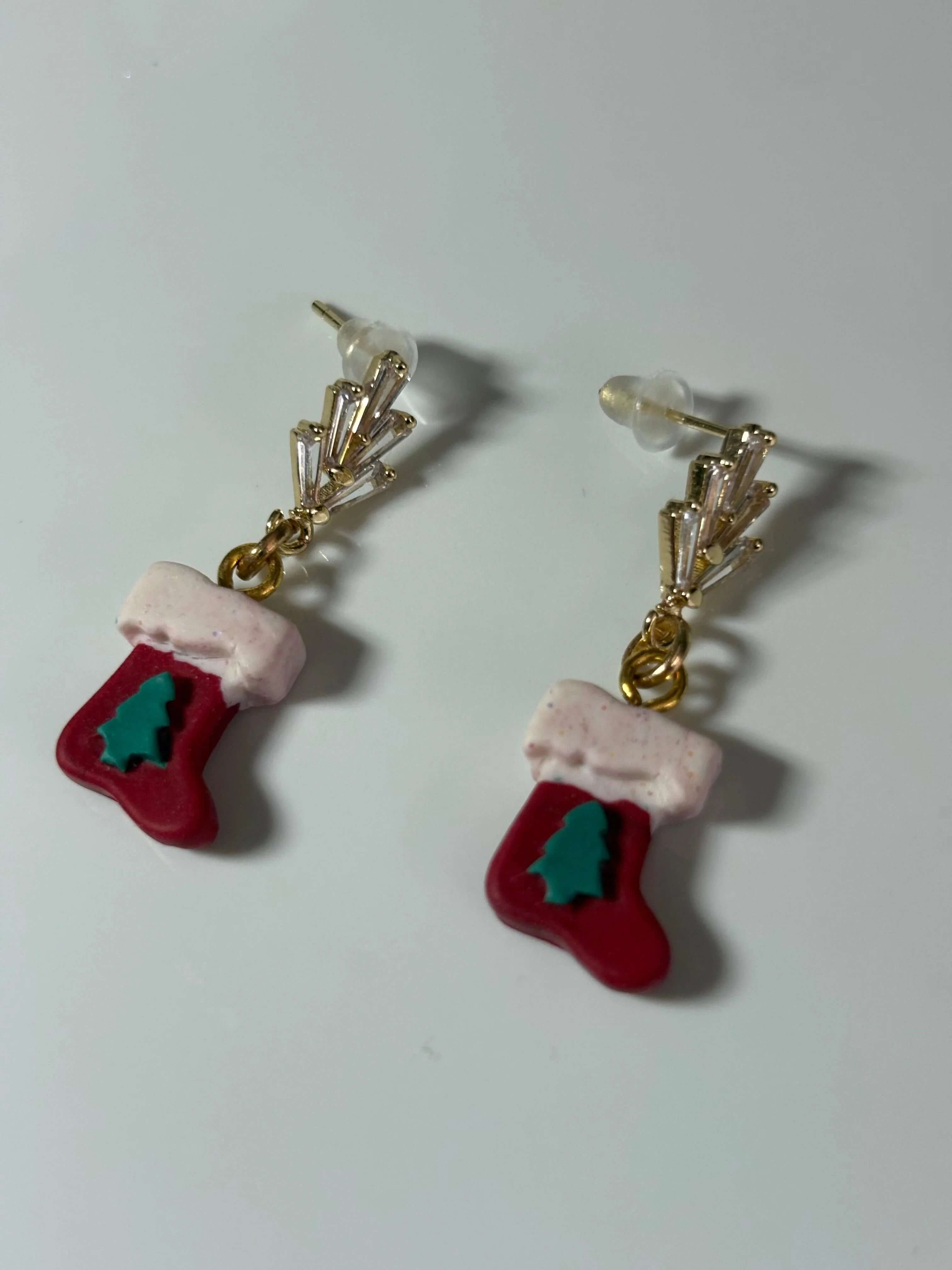 Christmas Stocking Earring - Krafty Kat