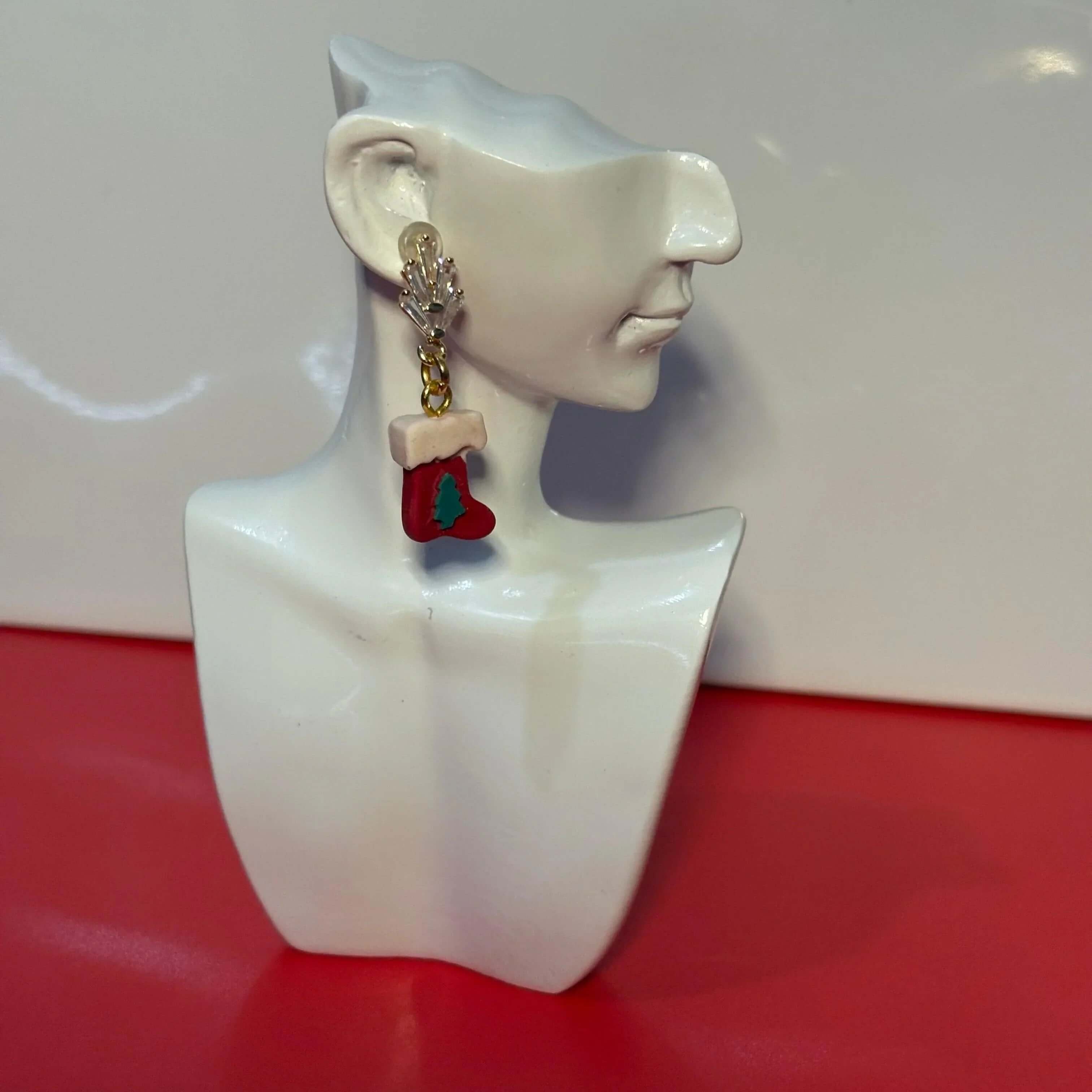 Christmas Stocking Earring - Krafty Kat